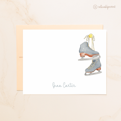 Personalized Ice Skate Flat Cards | Noticeably Noted