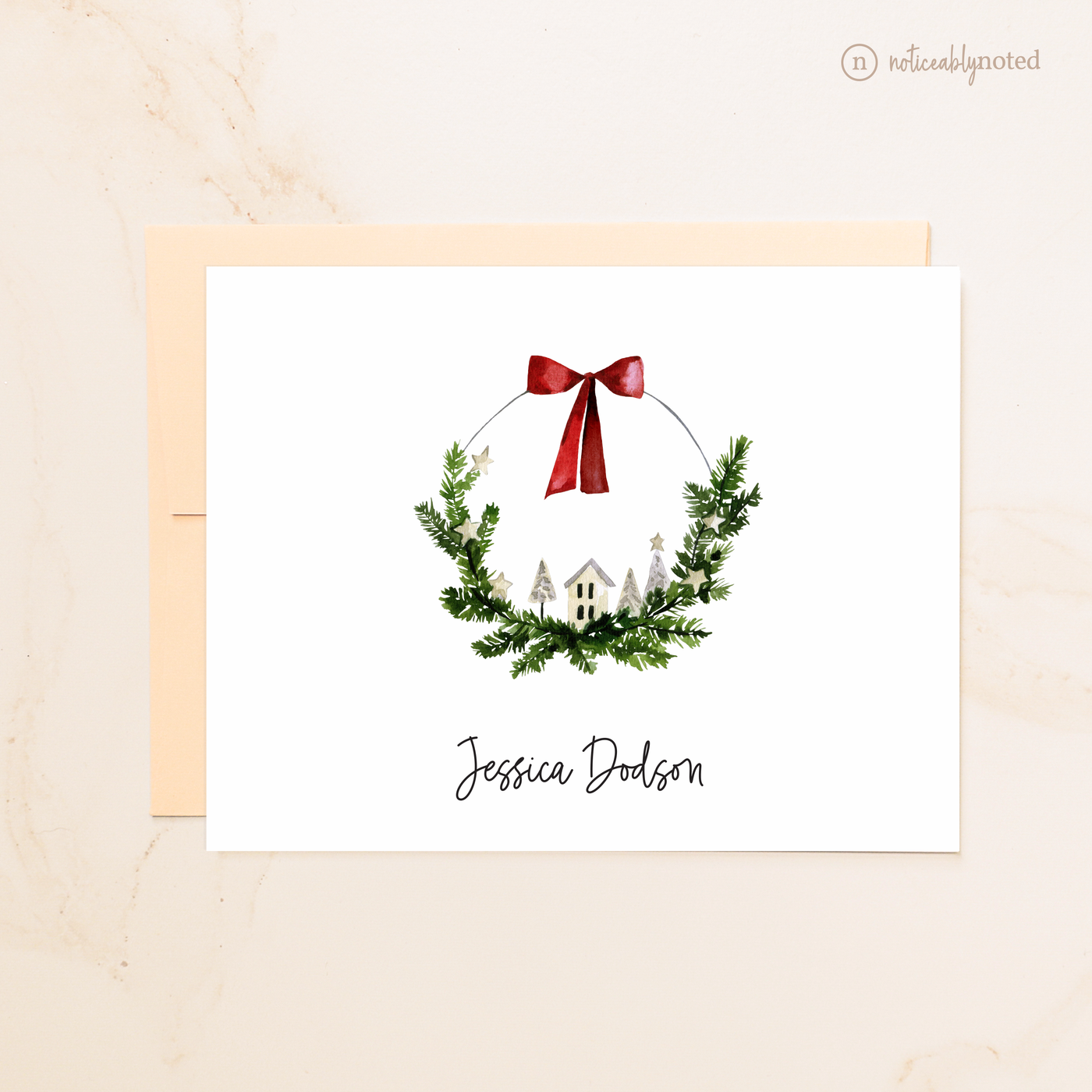 Wreath Folded Cards | Noticeably Noted