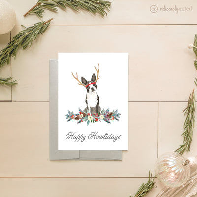Boston Terrier Dog Holiday Card | Noticeably Noted