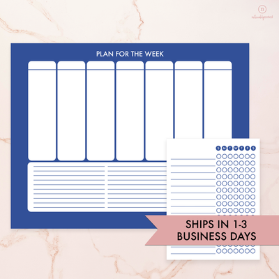Blue Weekly Notepad Bundle - Ships in 1-3 Business Days | Noticeably Noted