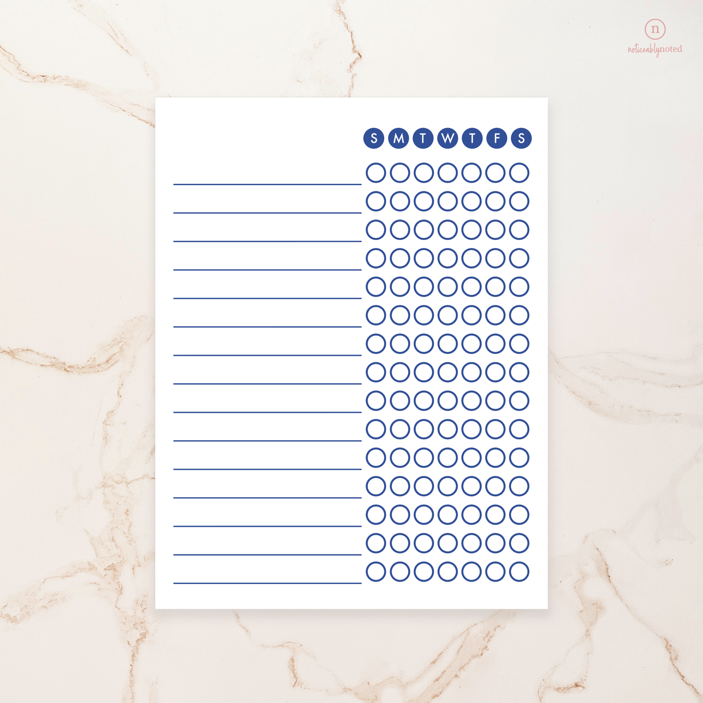 Blue Weekly Notepad | Noticeably Noted