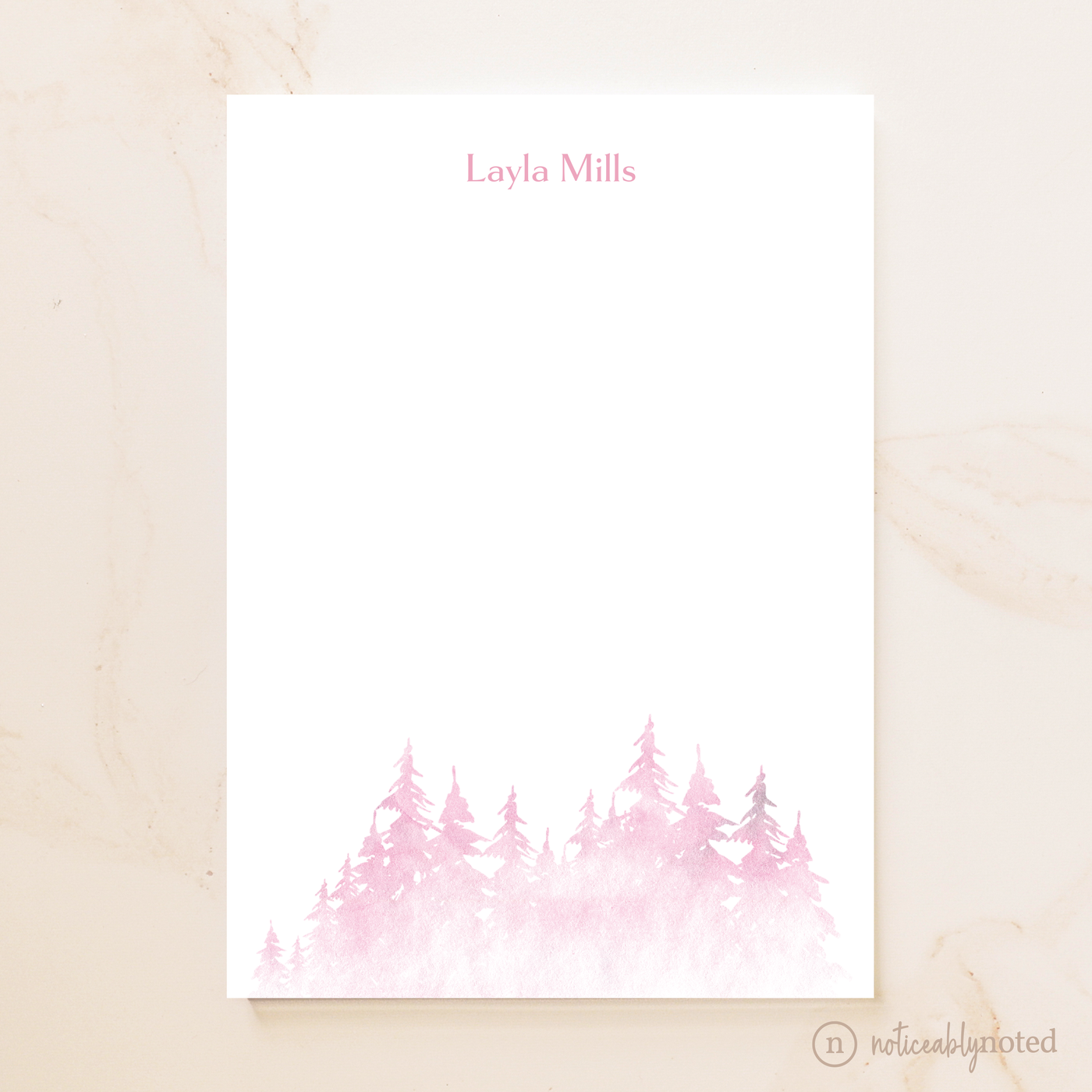 Pink Forest Personalized Notepad