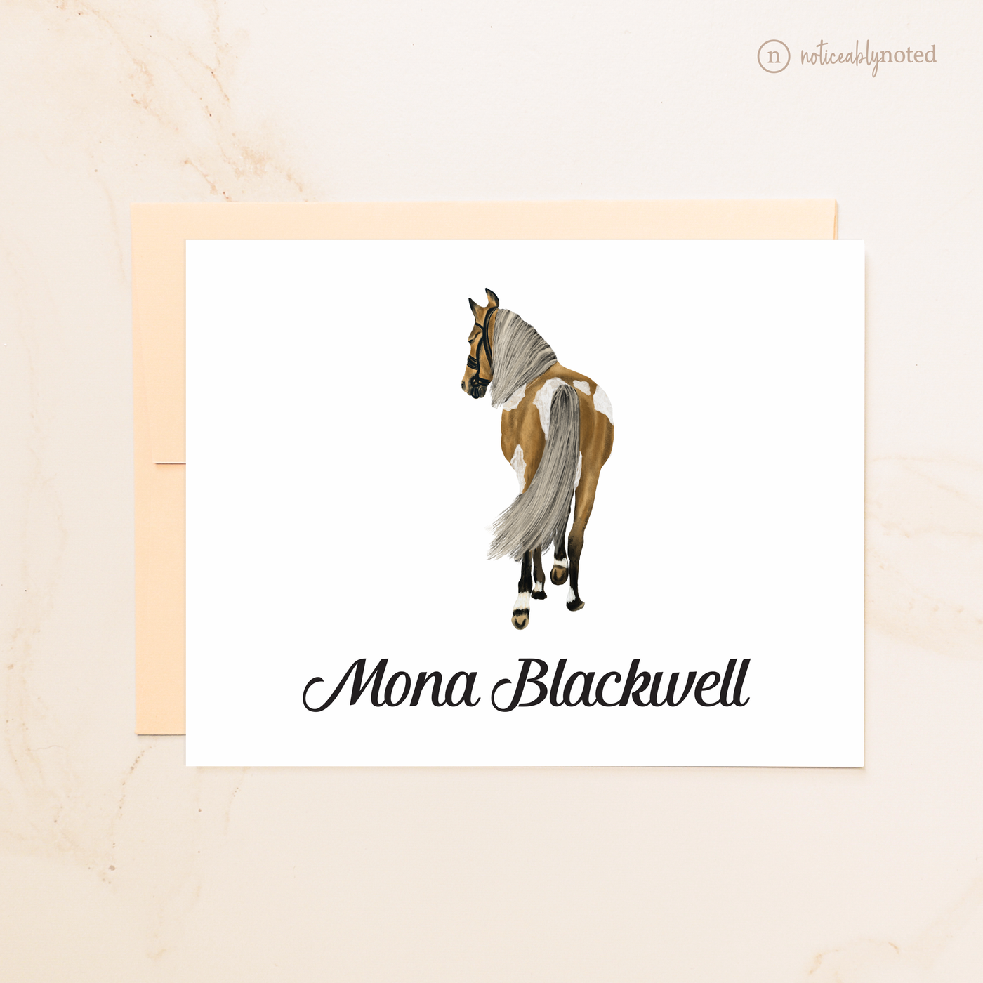 Golden Champagne Overo Horse Folded Cards (#25)