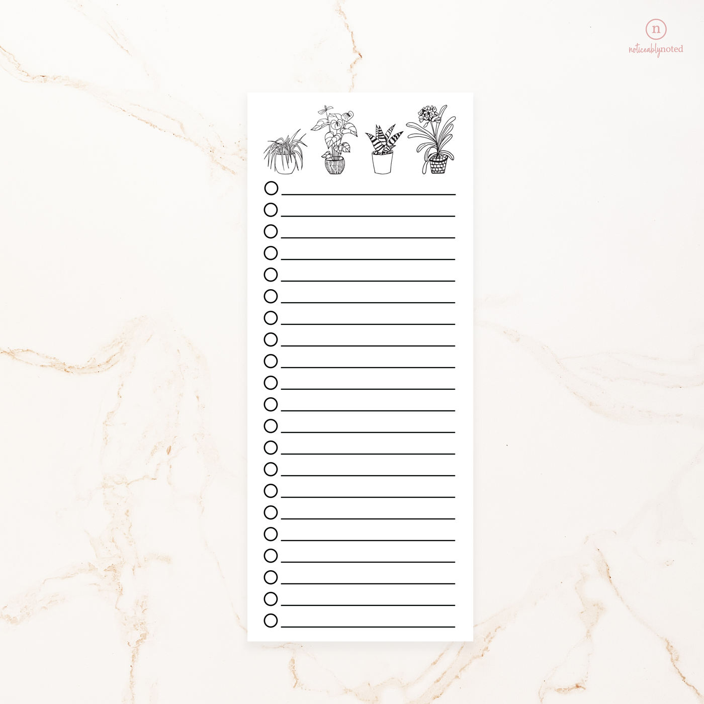 Black and White House Plants Notepad | Noticeably Noted