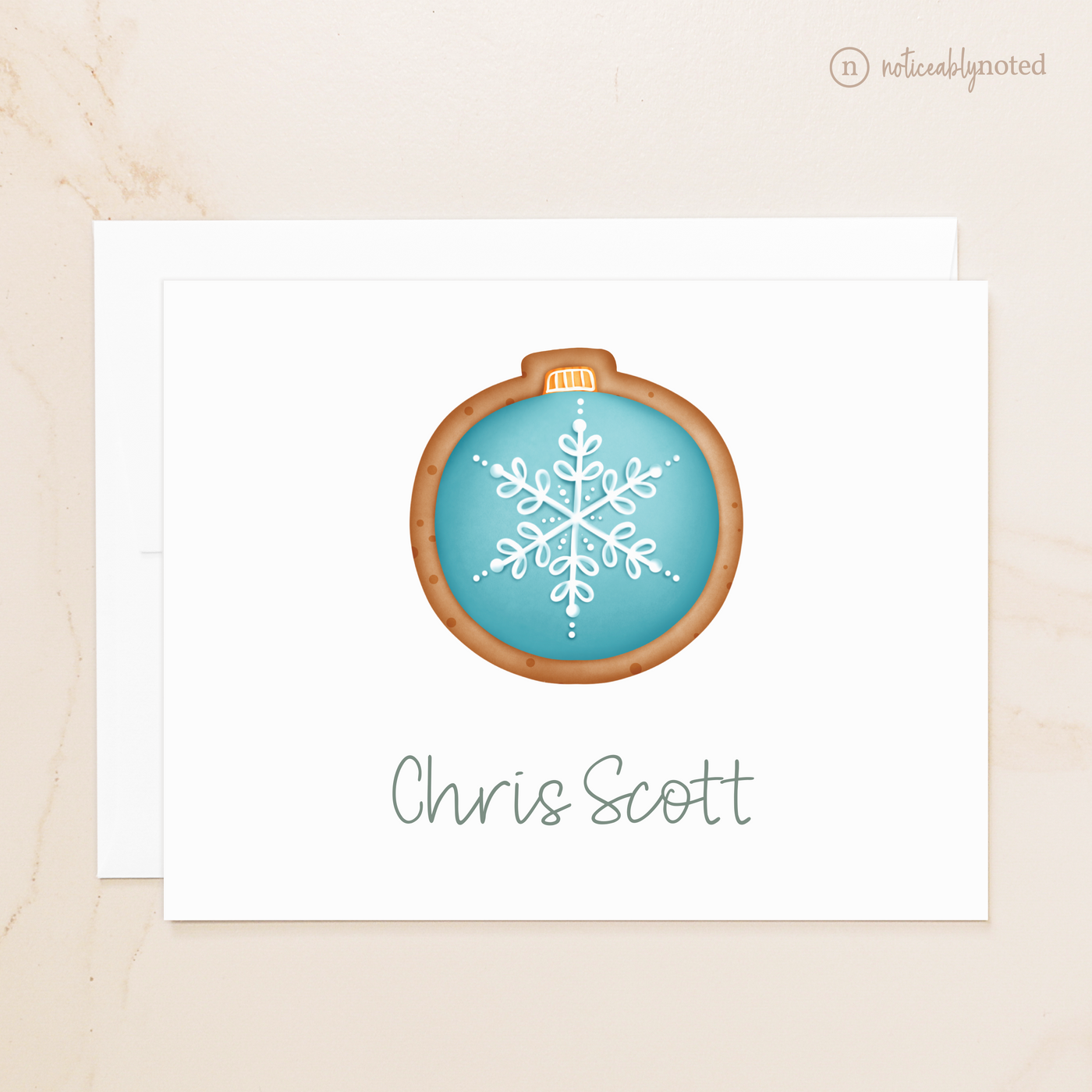 Ornament Cookie Personalized Folded Note Cards