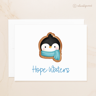 Penguin Cookie Personalized Folded Note Cards