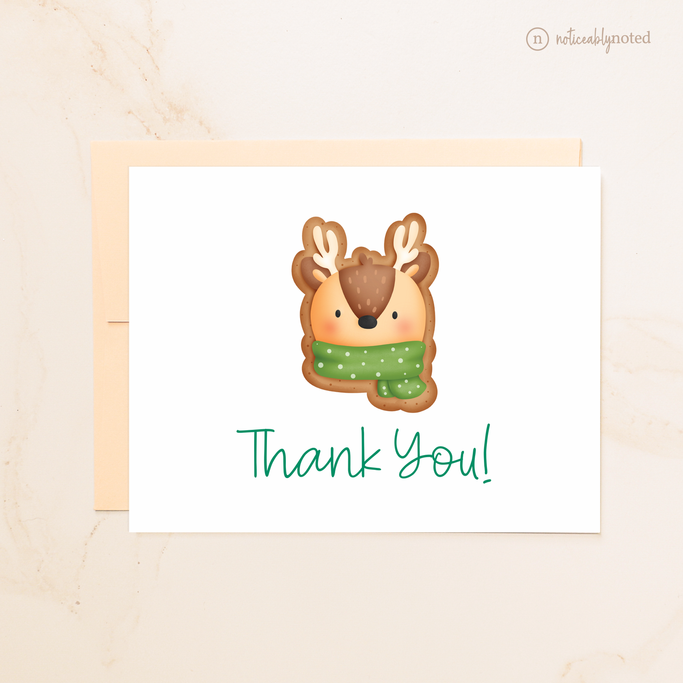 Reindeer Cookie Folded Thank You Cards | Noticeably Noted