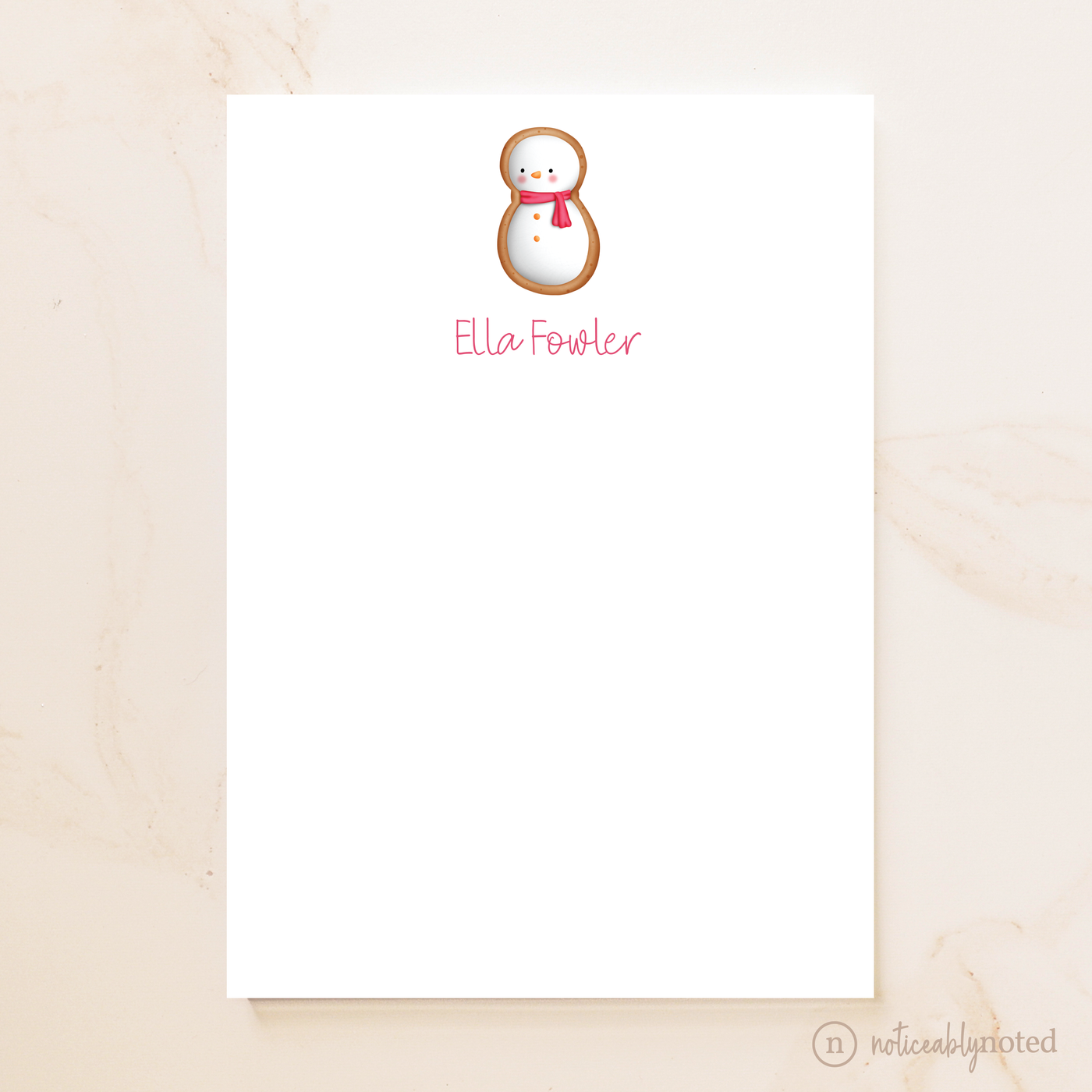 Snowman Cookie Personalized Notepad