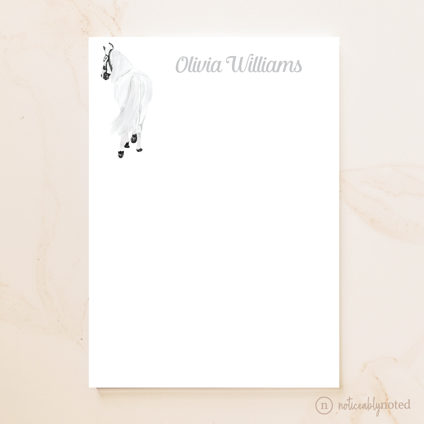 White Horse with White Mane Notepad (#26)