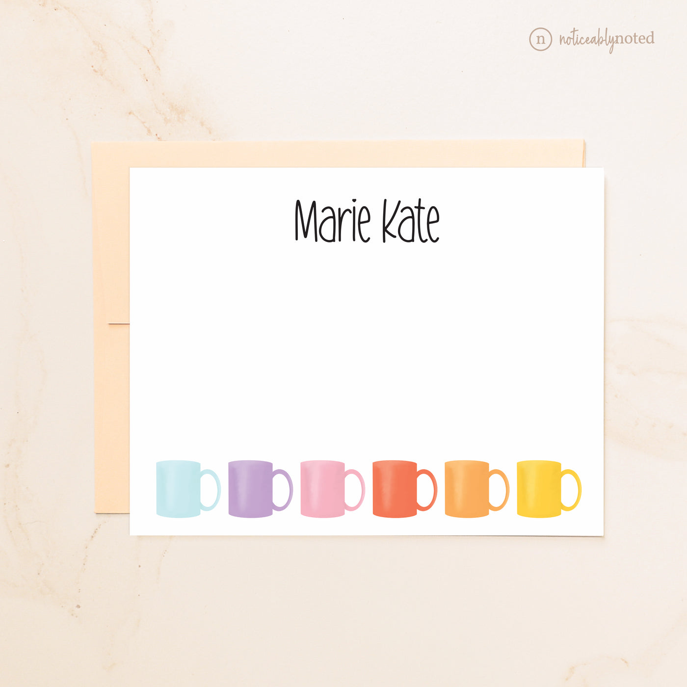 Coffee Cups Personalized Flat Cards