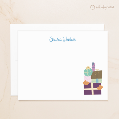flat card with colorful gift boxes