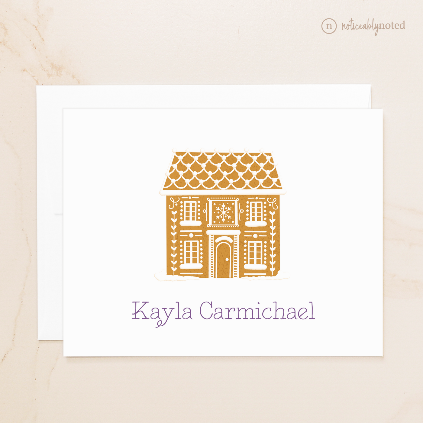 gingerbread folded note card