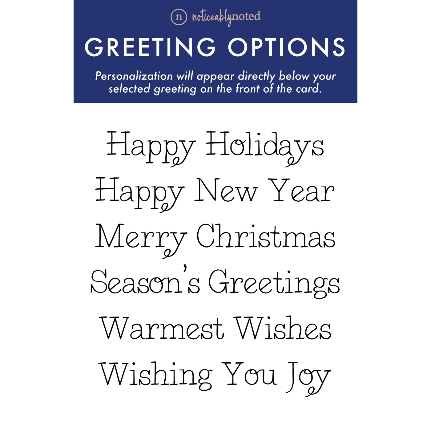 Holiday Greeting Options