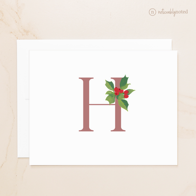 Holly Monogrammed Note Card