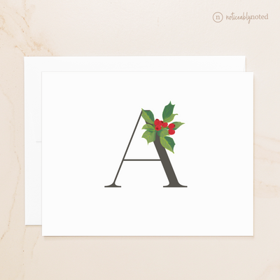 Holly Monogram Note Card