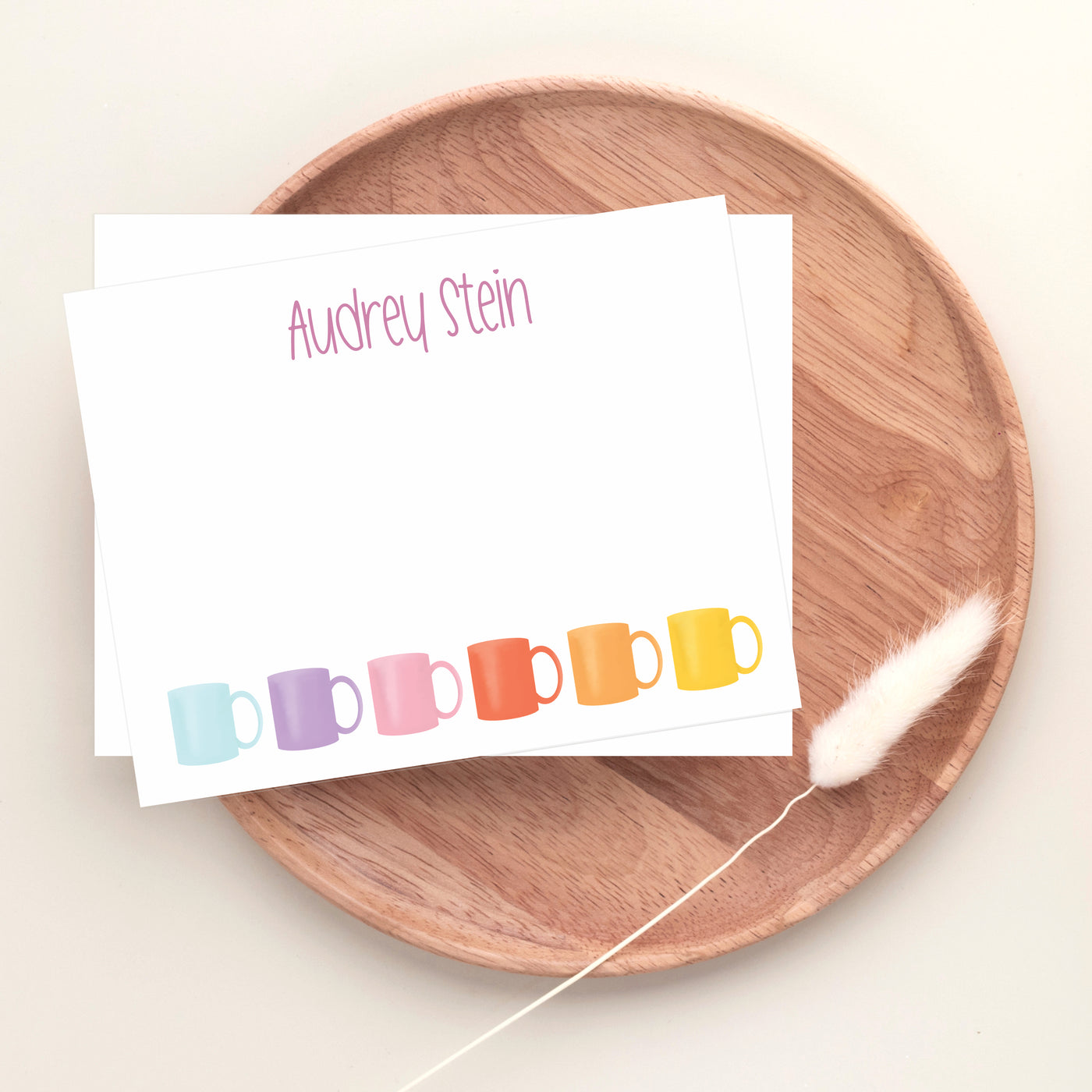 Coffee Cups Personalized Flat Cards