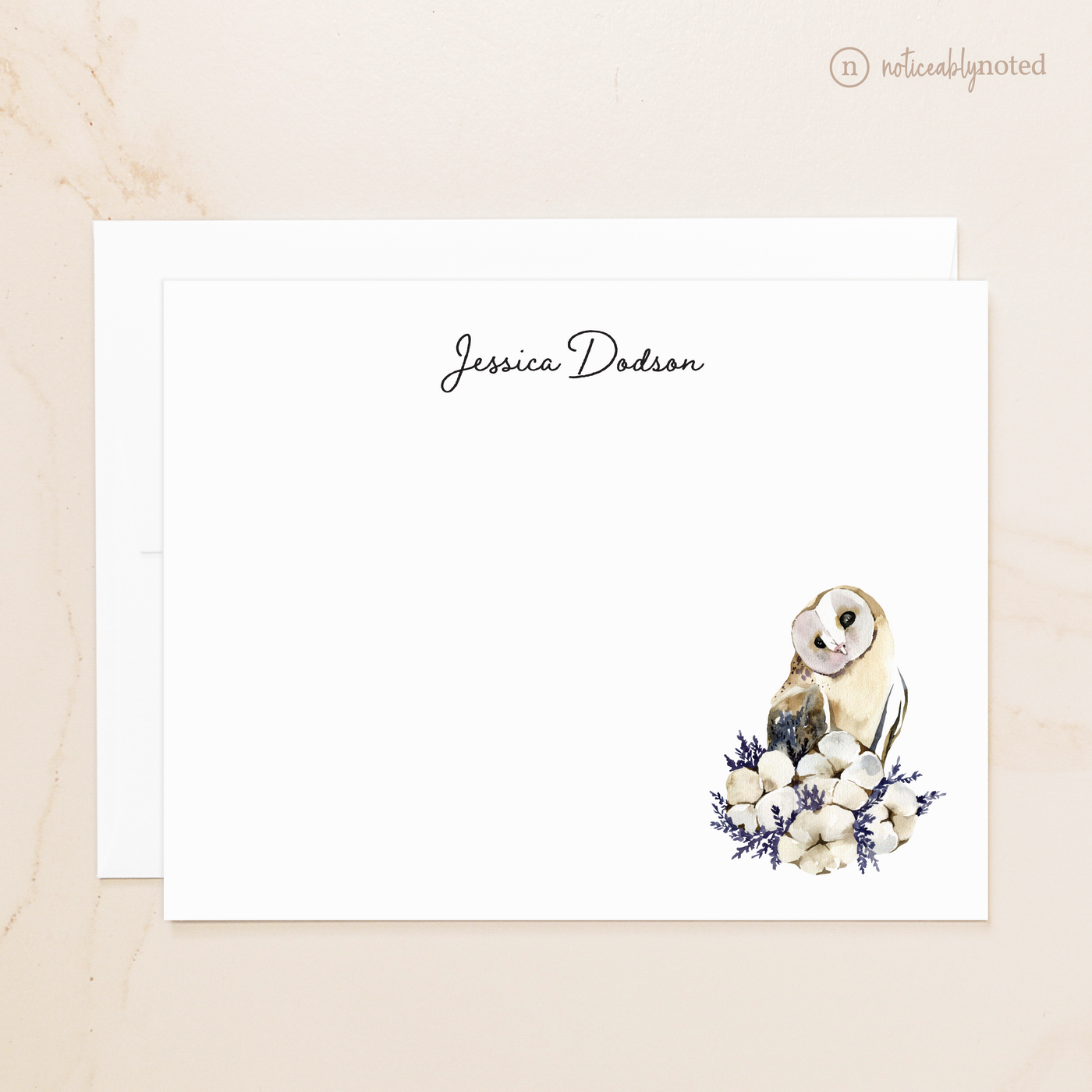 Personalized Owl Flat Cards | Noticeably Noted