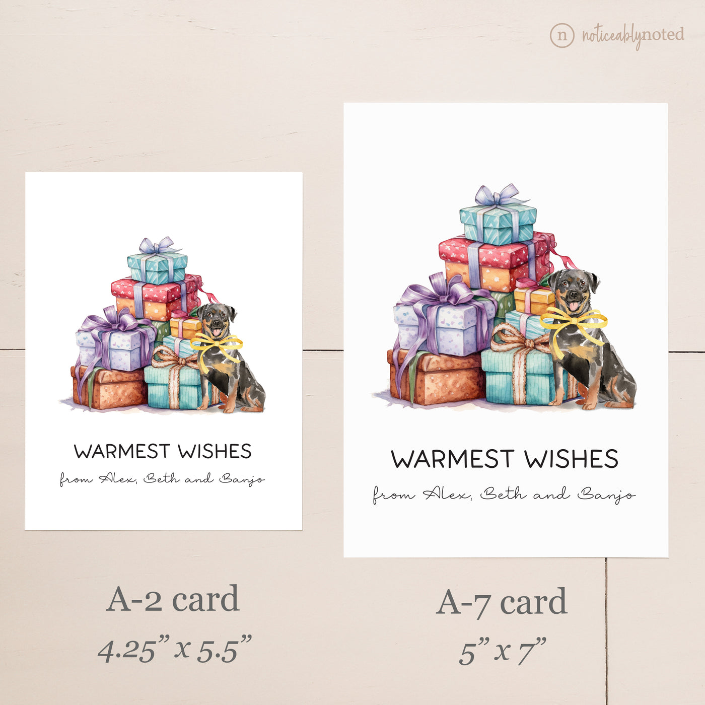 Card Size Comparison | Noticeably Noted