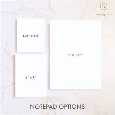 Notepad Size Comparison | Noticeably Noted