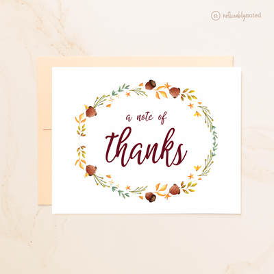 Acorn Wreath Thank You Card Set | Noticeably Noted