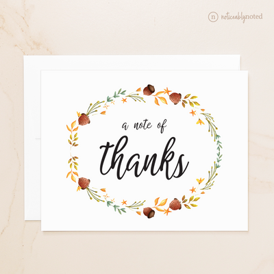 Acorn Wreath Thank You Cards | Noticeably Noted