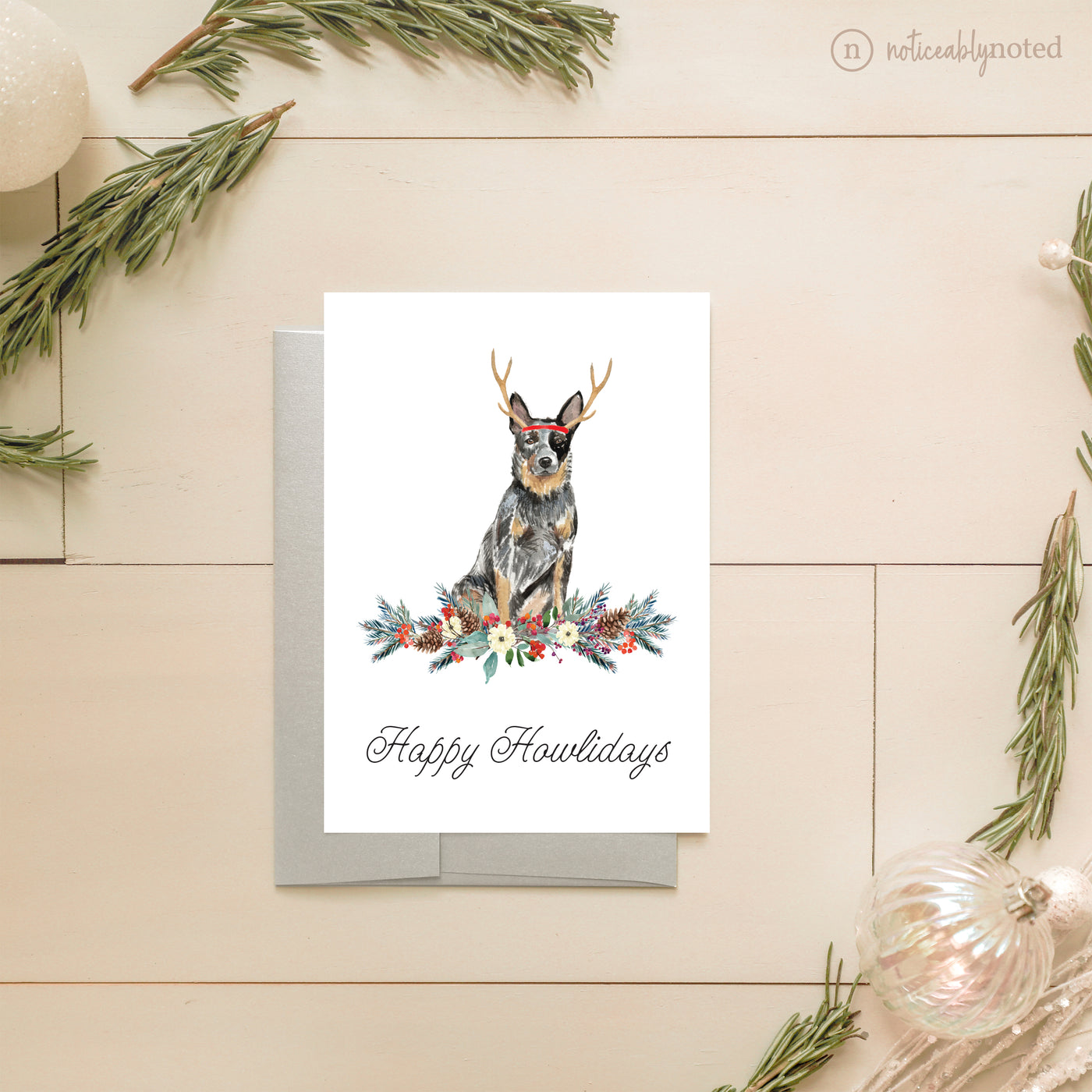 Australian Cattle Dog Holiday Card | Noticeably Noted