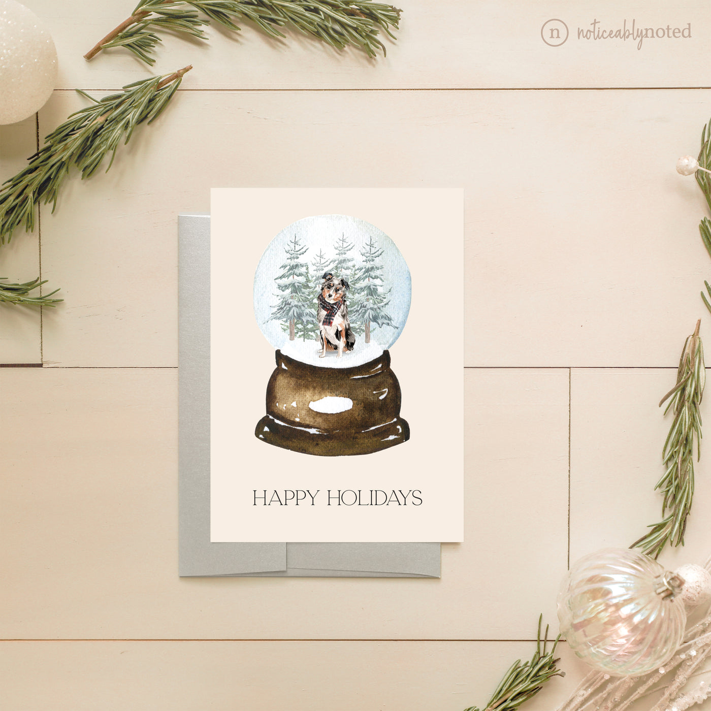 Australian Shepherd Dog Holiday Greeting Cards | Noticeably Noted