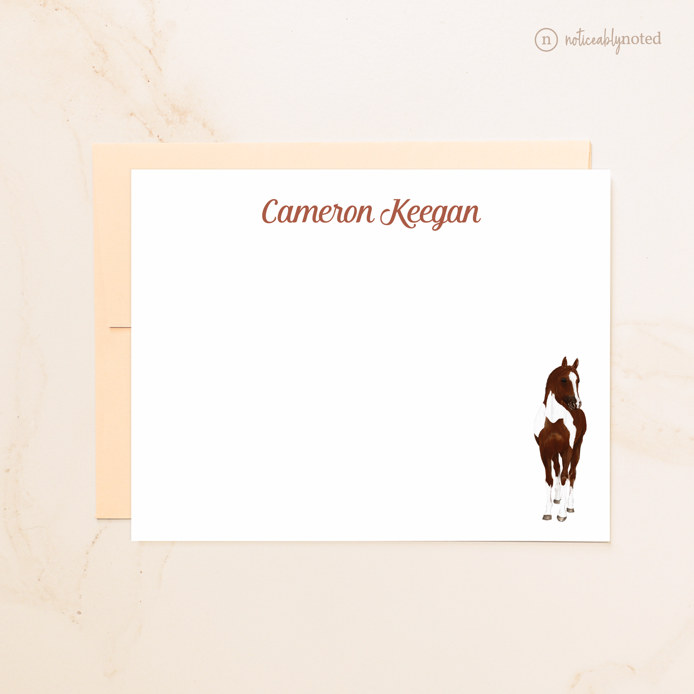 Bay Tobiano Horse Flat Cards (#40)