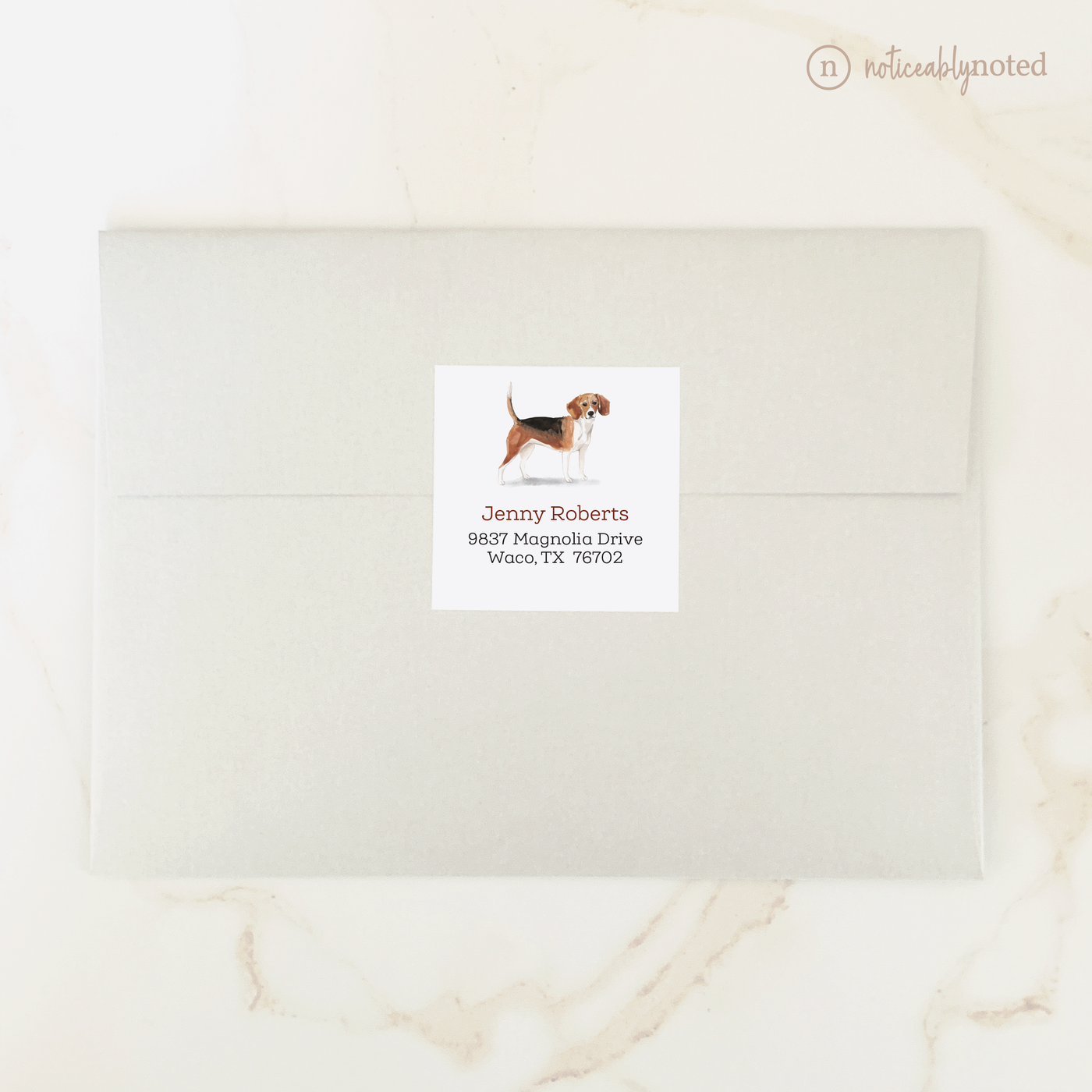 Beagle Dog Square Address Labels