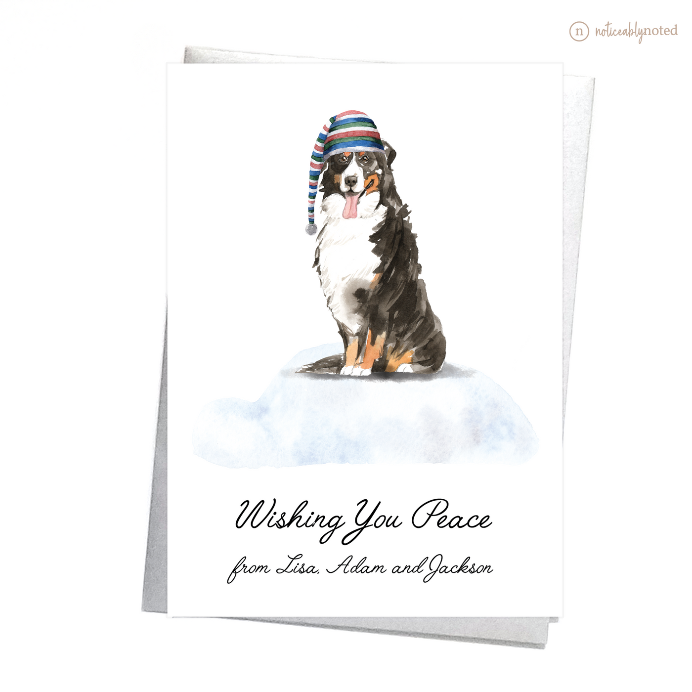 Bernese Mountain Dog Christmas Card | Noticeably Noted
