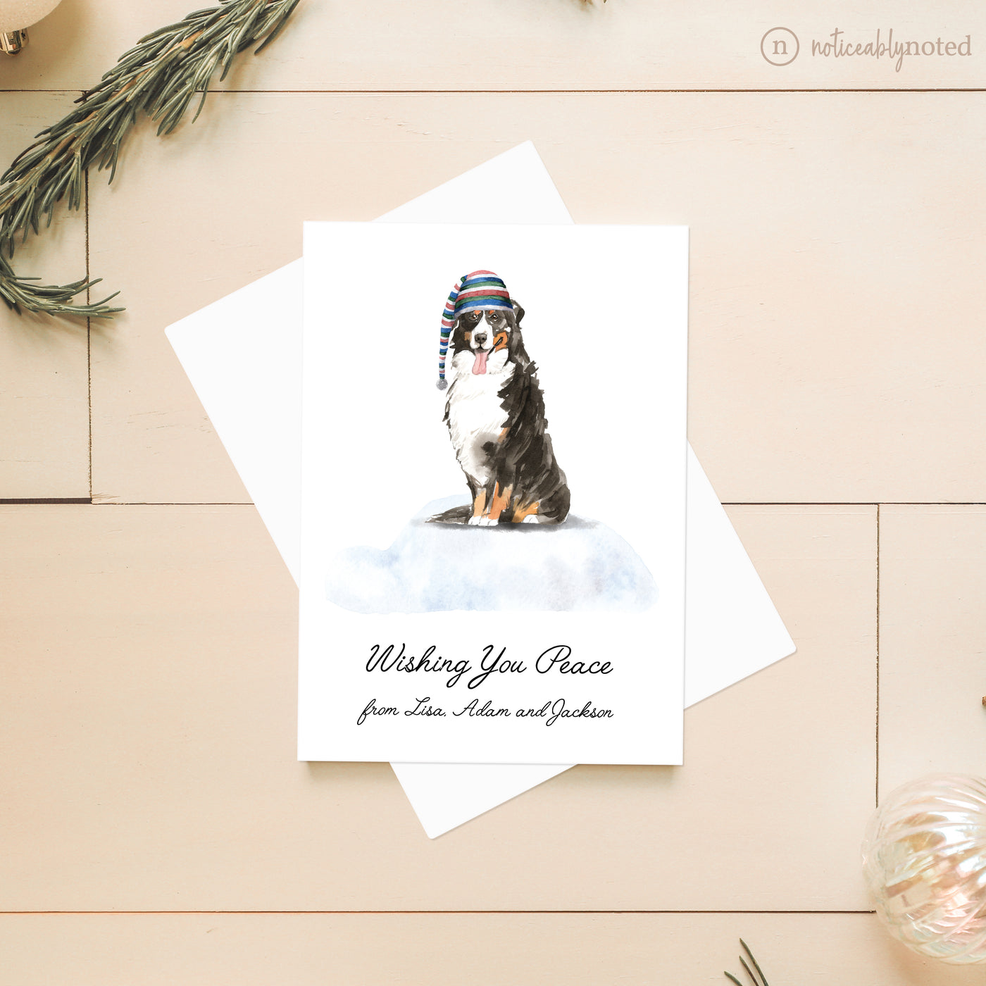Bernese Mountain Dog Christmas Cards | Noticeably Noted
