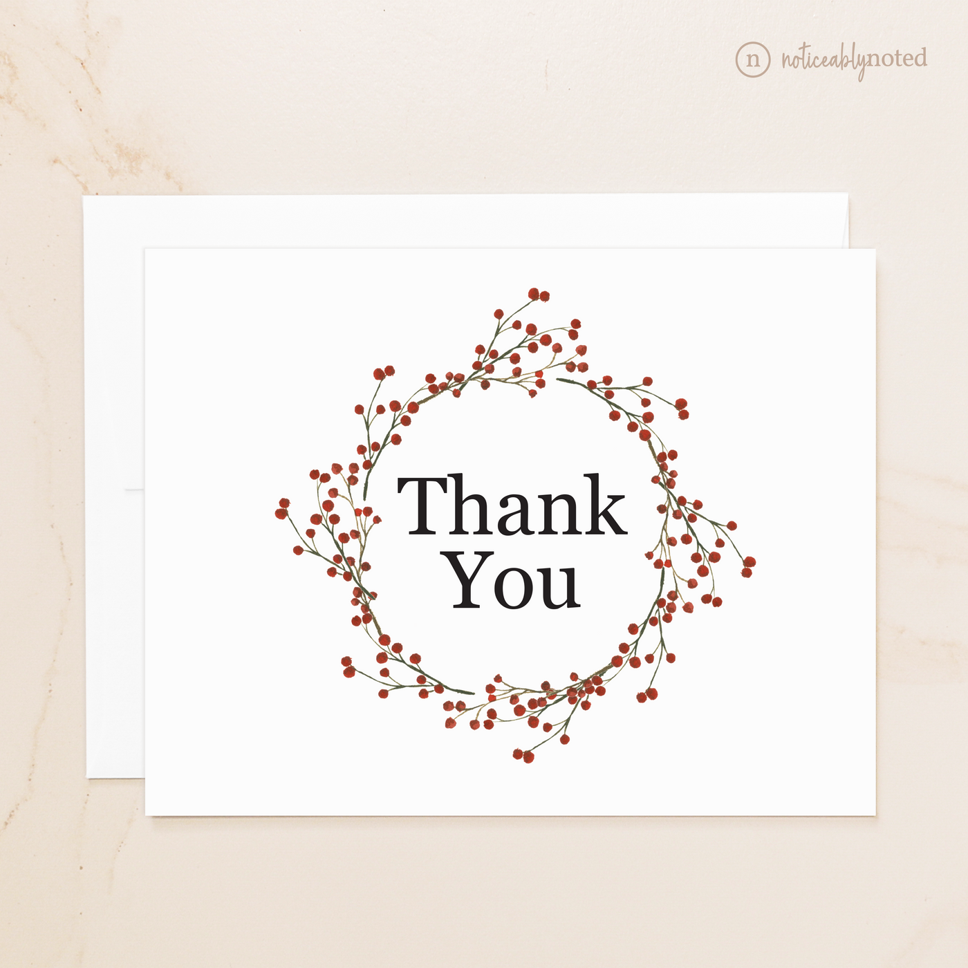 Berry Wreath Thank You Notes | Noticeably Noted