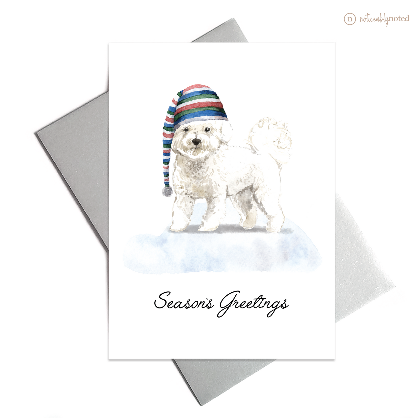 Bichon Frise Dog Holiday Card | Noticeably Noted