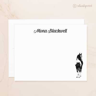 Black Tobiano Horse Flat Cards (#33)