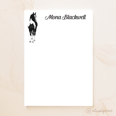 Black Tobiano Horse Notepad (#33)
