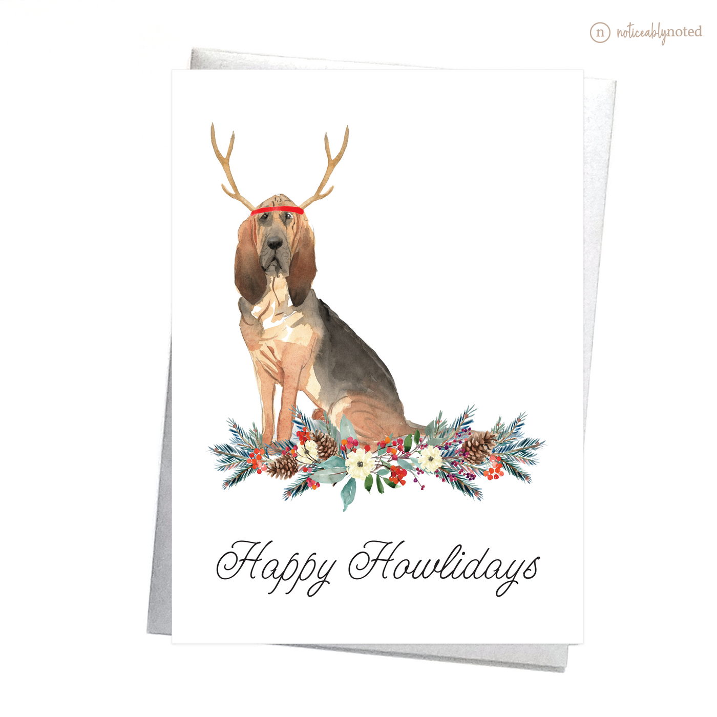 Bloodhound Dog Christmas Card | Noticeably Noted