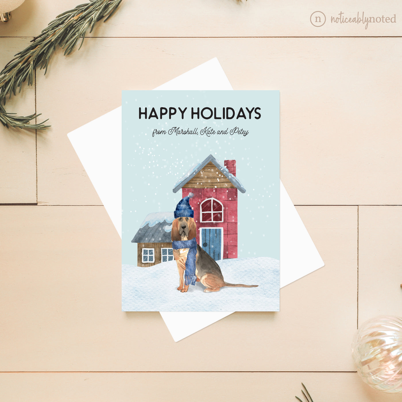Bloodhound Christmas Card | Noticeably Noted