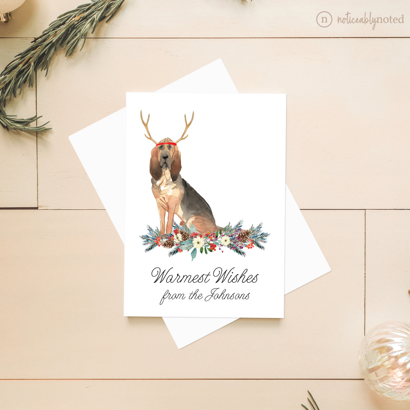 Bloodhound Dog Christmas Cards | Noticeably Noted