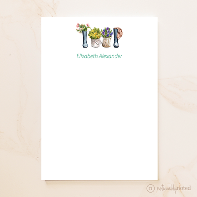 Garden Boots Personalized Notepad