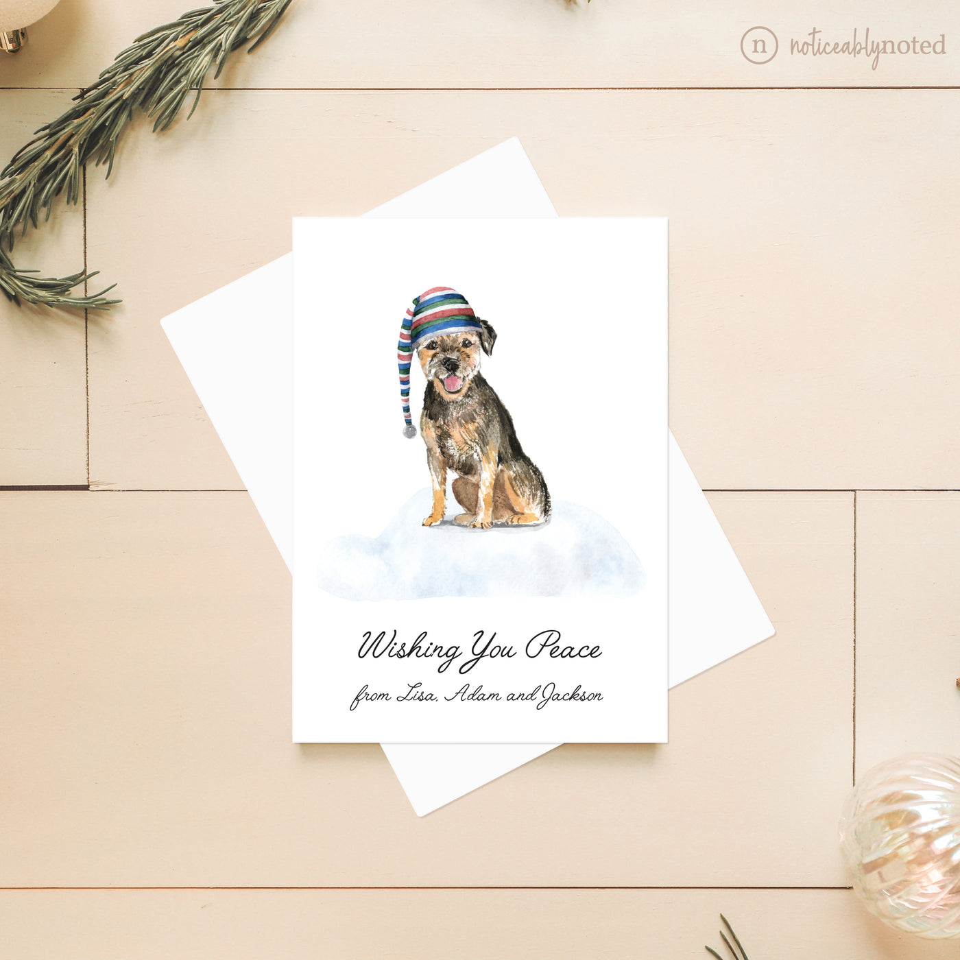Border Terrier Dog Christmas Card | Noticeably Noted