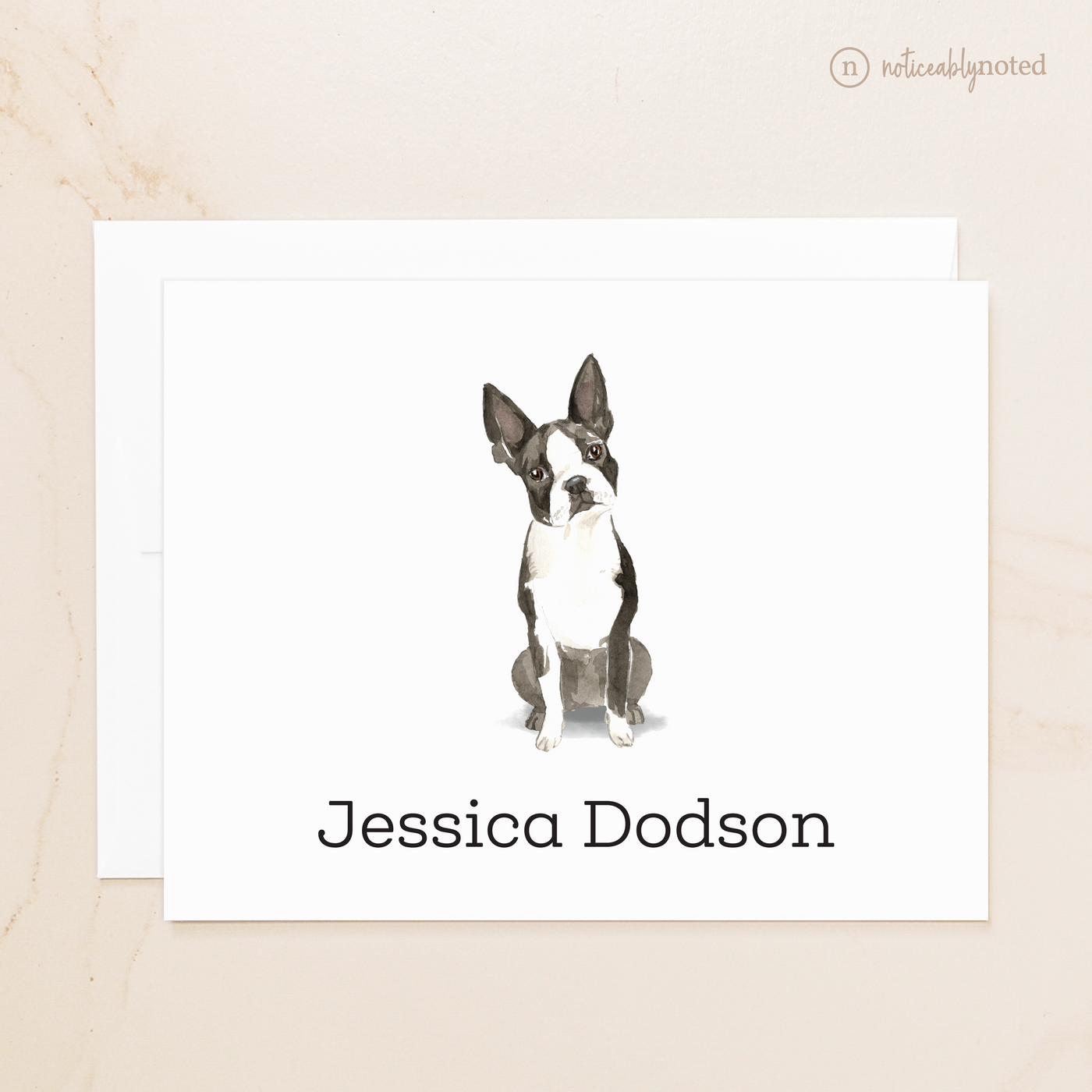 Boston Terrier Dog Folded Cards