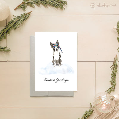 Boston Terrier Dog Holiday Greeting Cards | Noticeably Noted