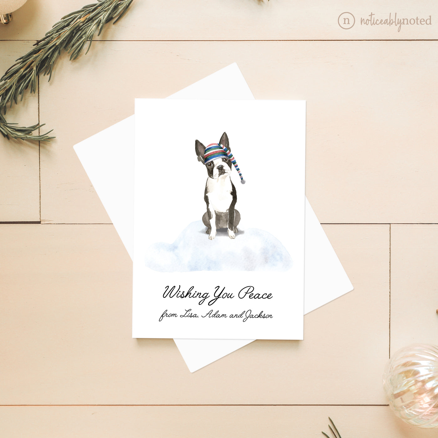 Boston Terrier Dog Christmas Cards | Noticeably Noted