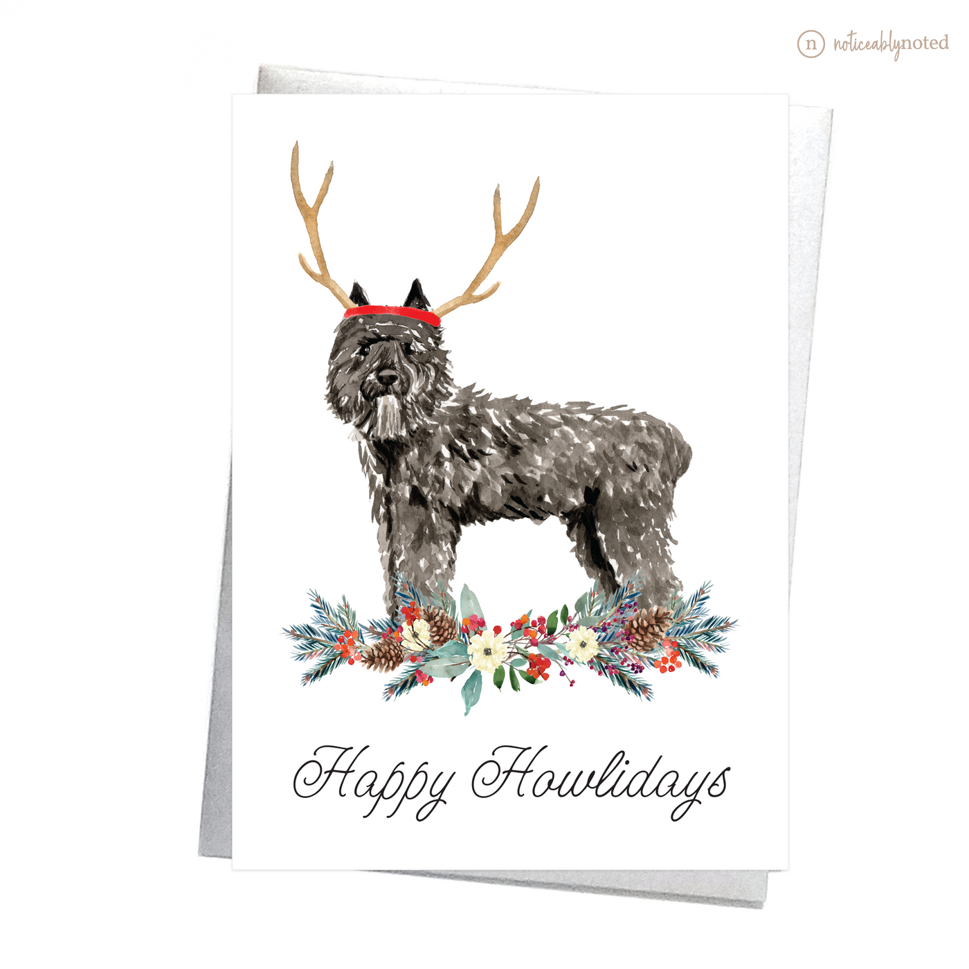 Bouvier des Flandres Dog Christmas Card | Noticeably Noted