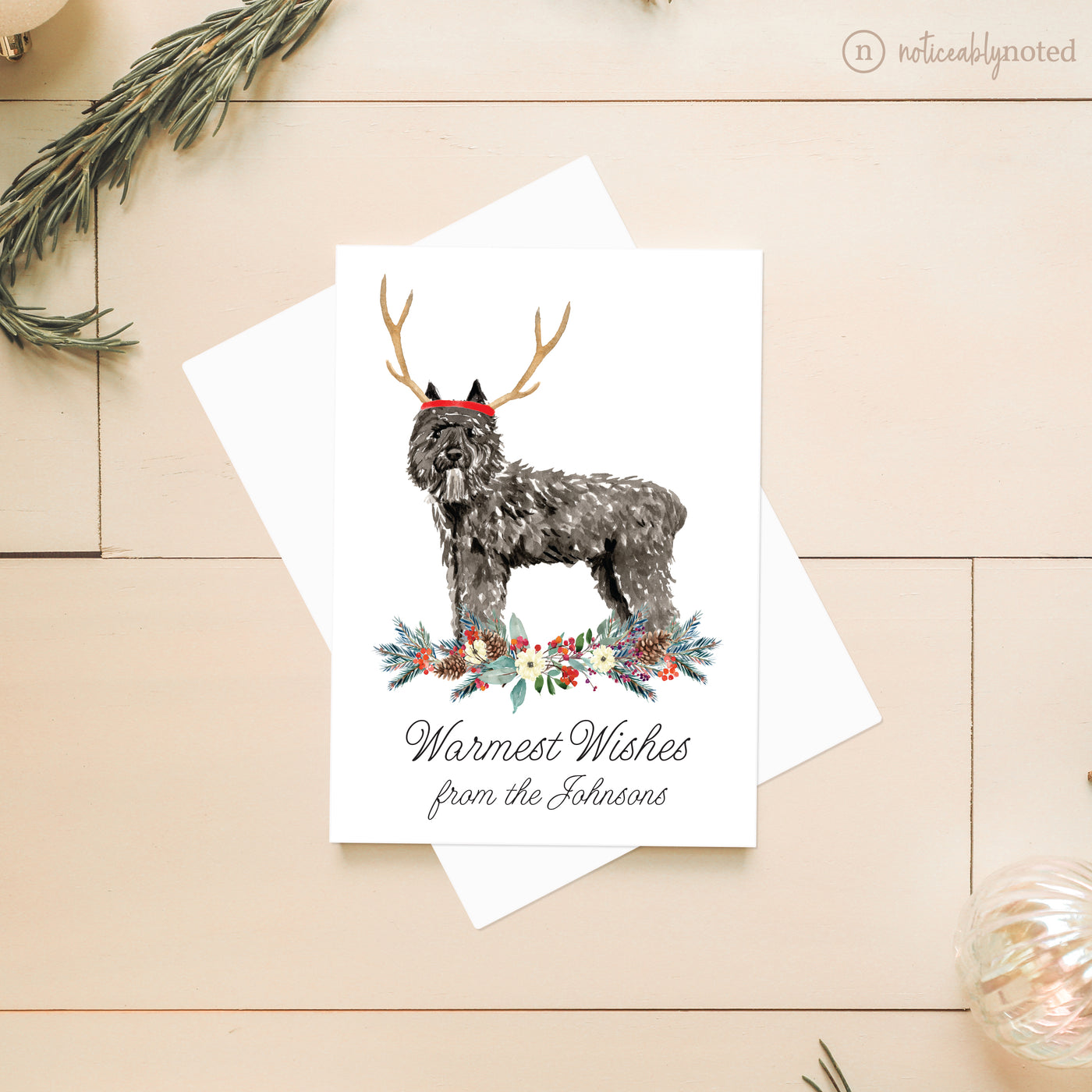 Bouvier des Flandres Dog Christmas Cards | Noticeably Noted