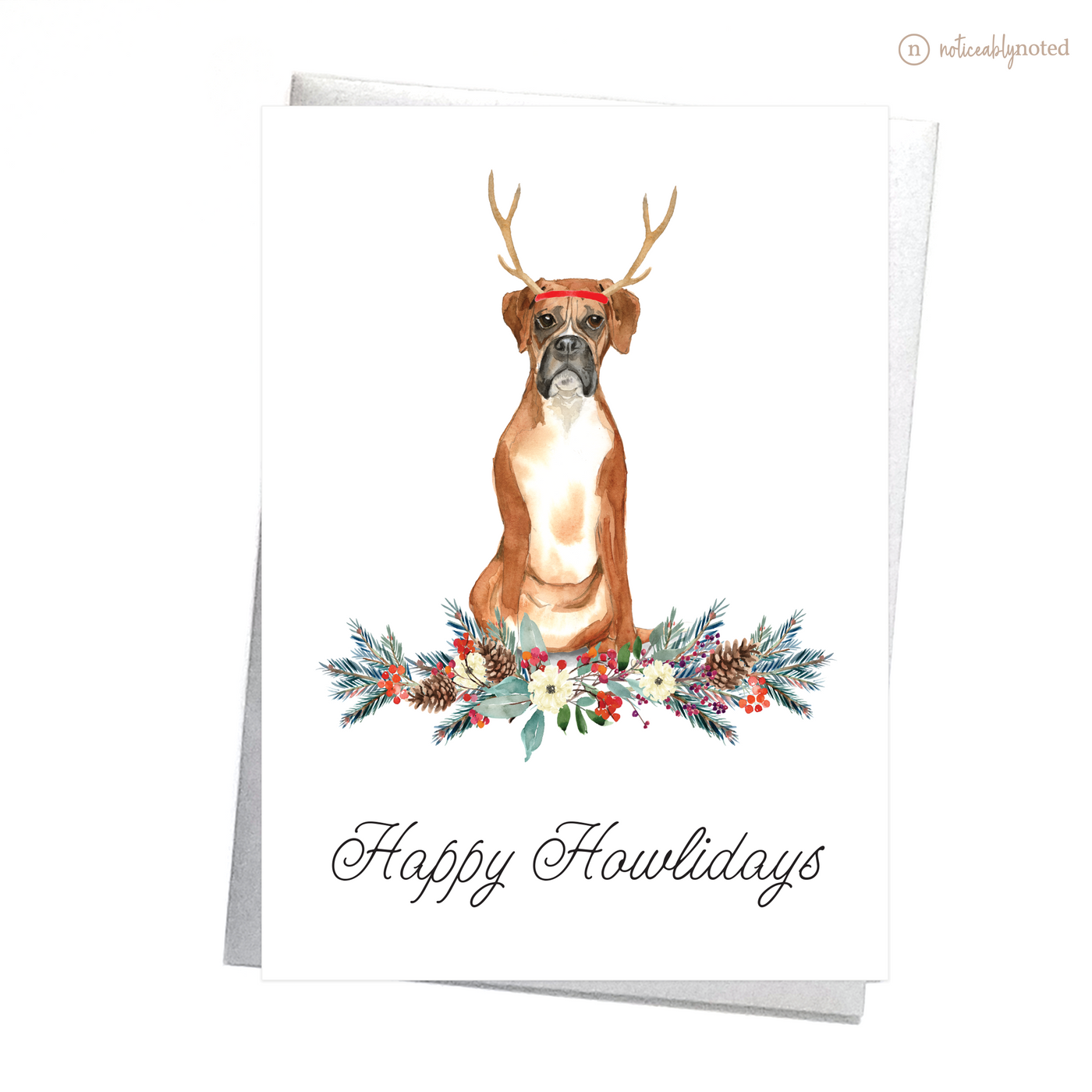 Boxer Dog Christmas Card | Noticeably Noted
