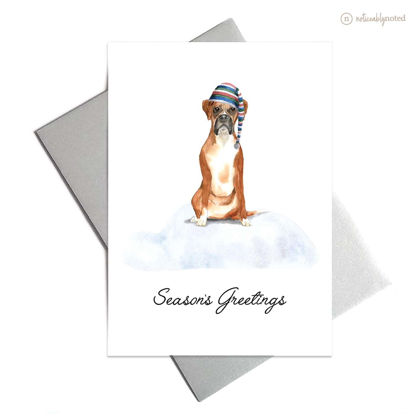 Boxer Dog Holiday Card | Noticeably Noted