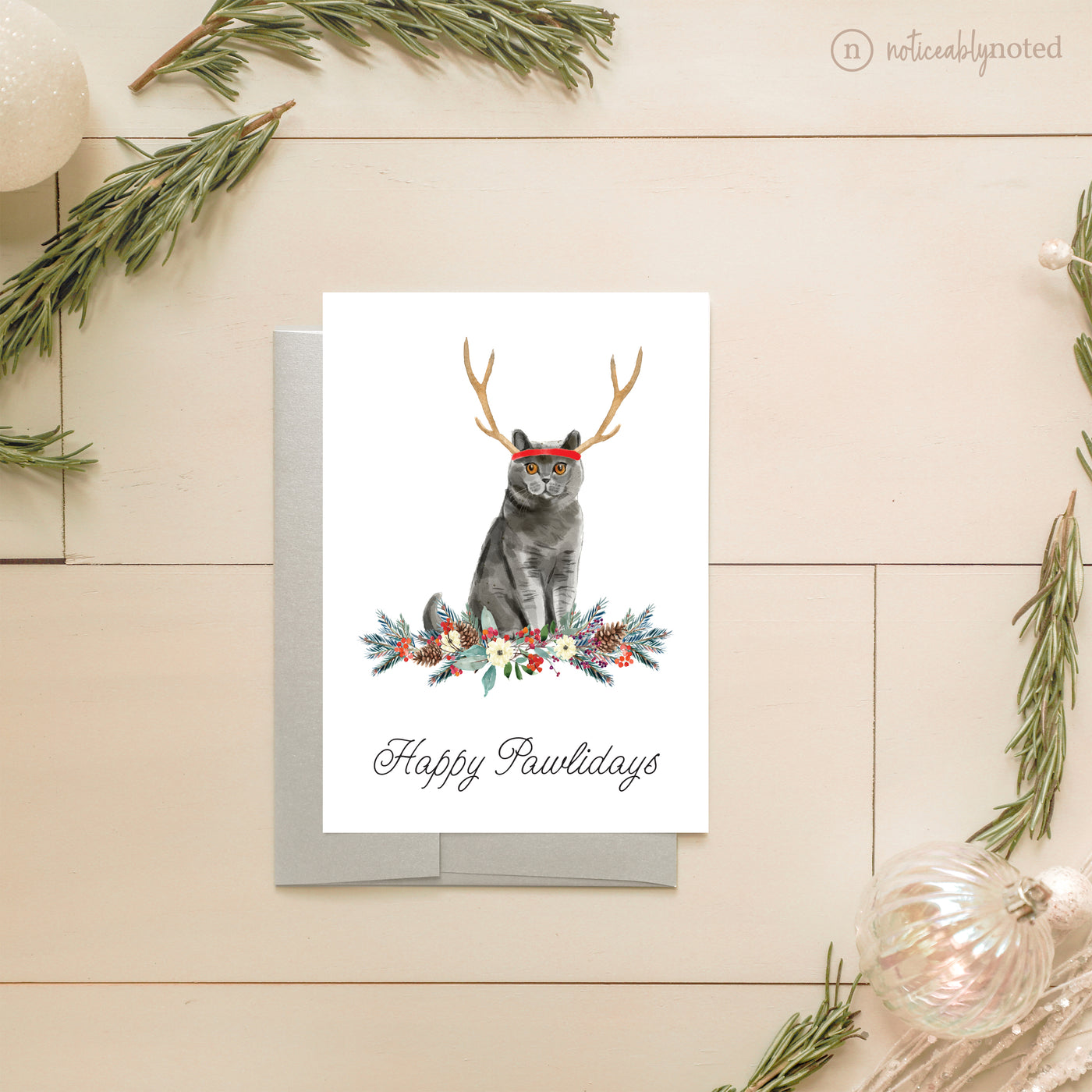 British Shorthair Christmas Card | Noticeably Noted