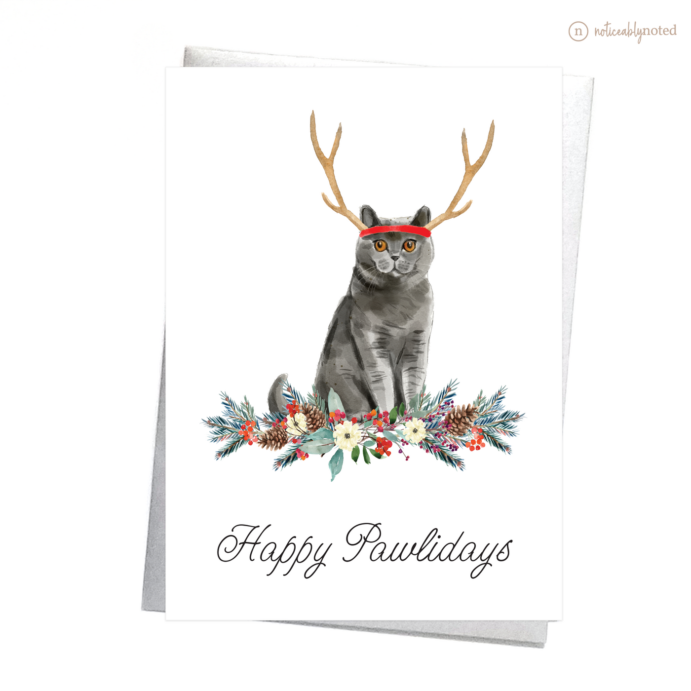 British Shorthair Holiday Greeting Cards | Noticeably Noted