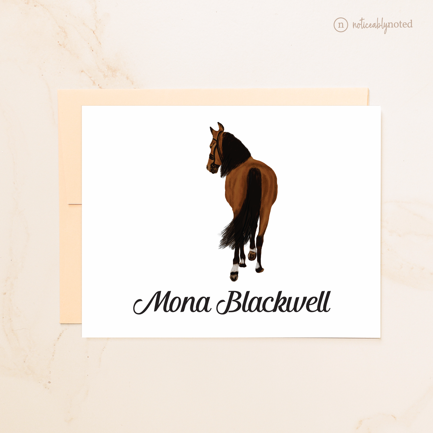 Brown Horse with Black Mane Folded Cards (#30)